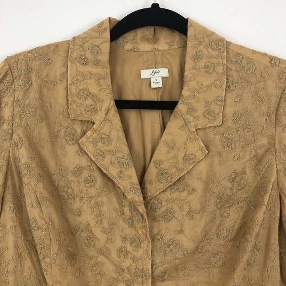 J. Jill Tan Floral Embroidered Jacket - Picture 2 of 5